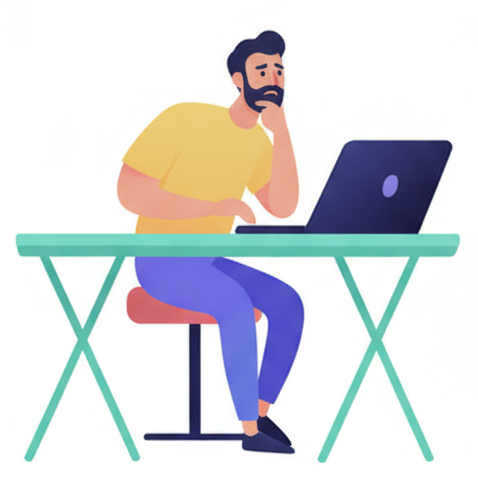 A man exploring suggestions